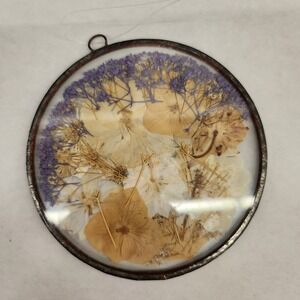Handmade‎ Pressed Flower Glass Hanging Wall Art Botanical Decor